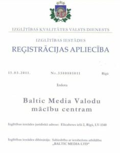 Baltic Media valodu mācību centrs angļu valodas kursi