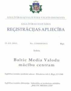 Baltic Media valodu mācību centrs angļu valodas kursi