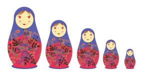 illustration of beautiful russian dolls