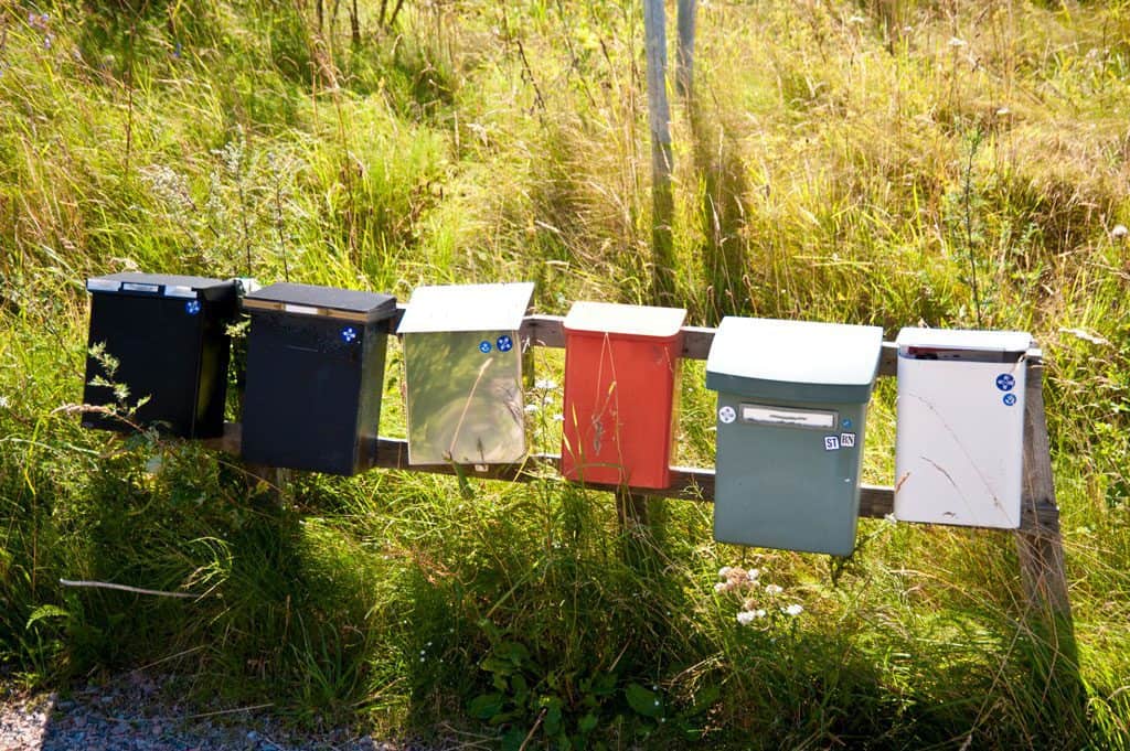 Old mailboxes in Sweden