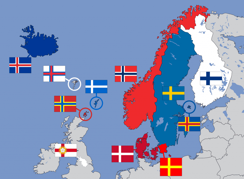 Northern Europe Flags